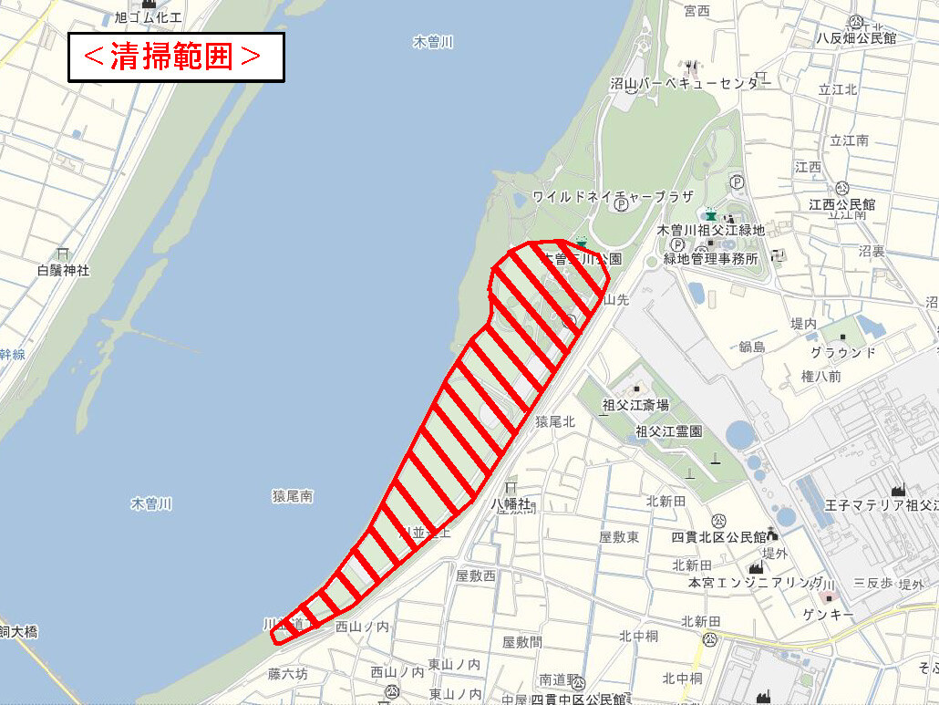 川と海のクリーン大作戦清掃範囲