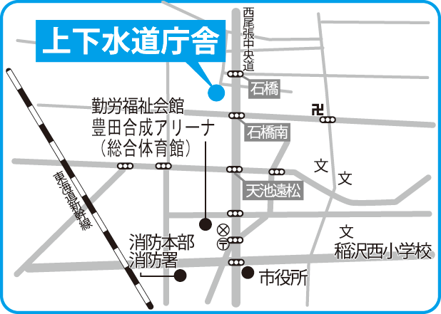 上下水道庁舎地図