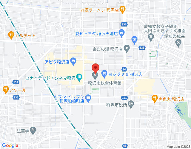 スポーツ課（総合体育館内）の地図	