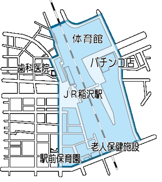 地図：JR稲沢駅周辺路上喫煙禁止区域