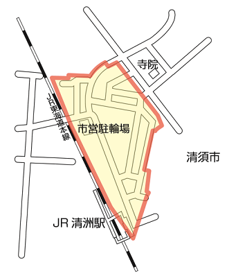 地図：清州駅周辺路上喫煙禁止区域