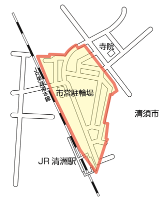 地図:清州駅周辺路上喫煙禁止区域