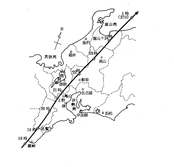 台風の経路図