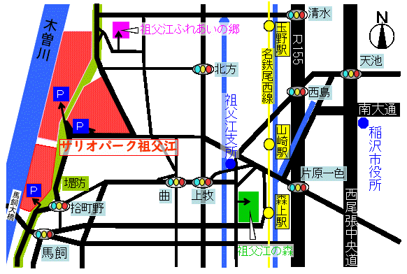 サリオパーク祖父江　周辺地図