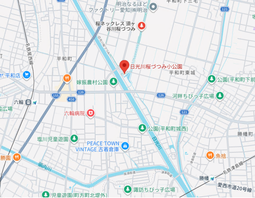 平和桜ネックレスへの行き方（地図）