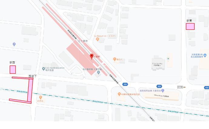 大里駅周辺公共自転車等駐車場位置図