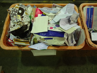 写真：リサイクル可能な紙類