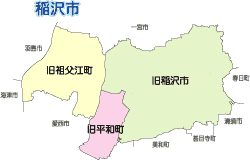 地図:稲沢市(旧稲沢市、旧祖父江町、旧平和町)