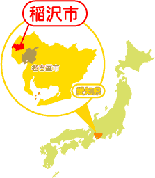 地図：稲沢の位置