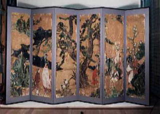 写真:紙本金地著色唐人物図屏風
