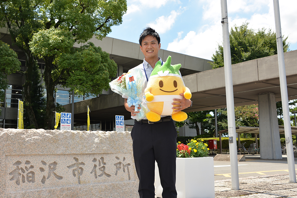 前田選手　記念写真