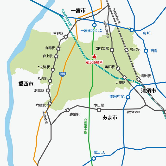 稲沢市アクセスマップ
