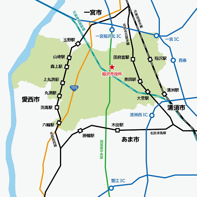 稲沢市アクセスマップ
