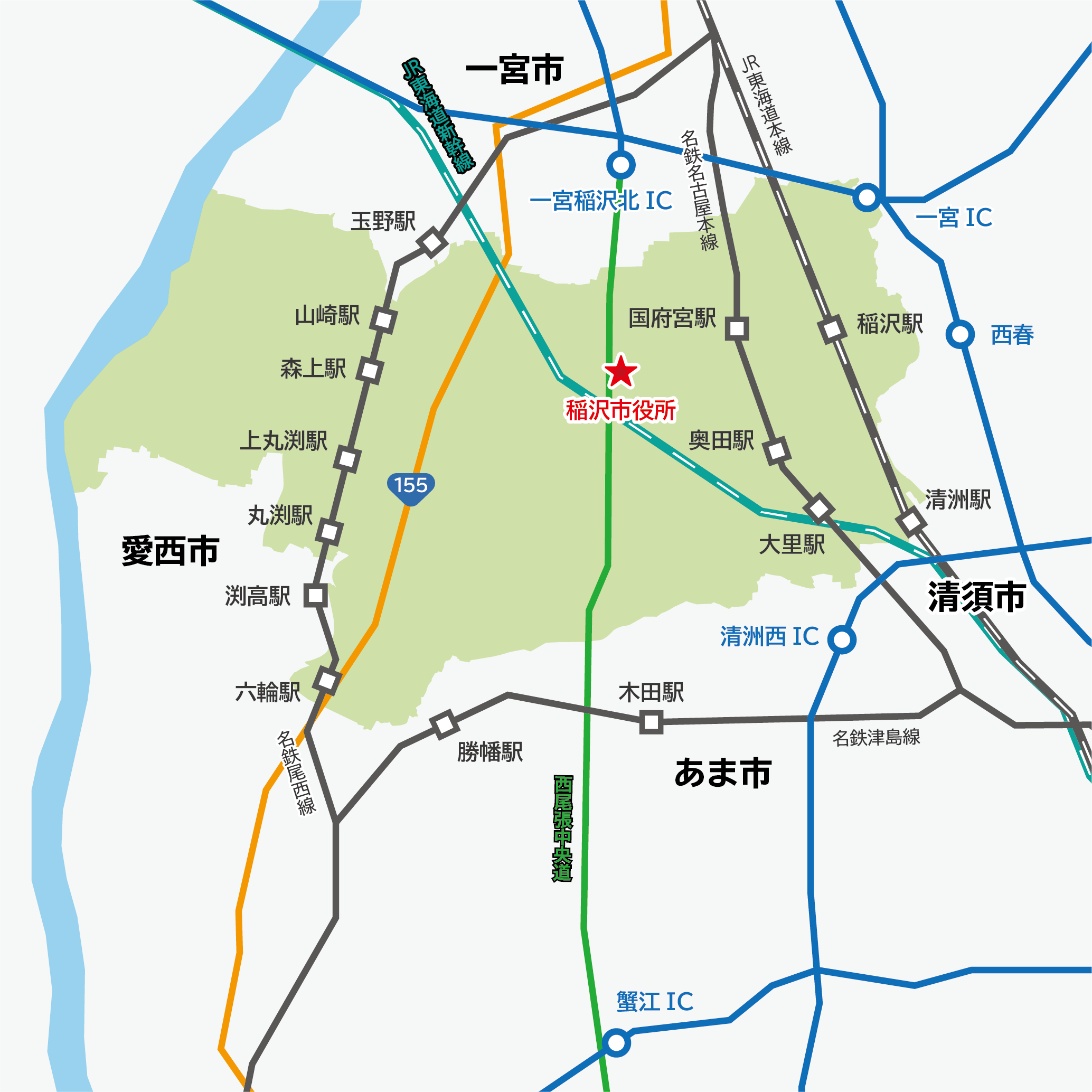 稲沢市アクセスマップ