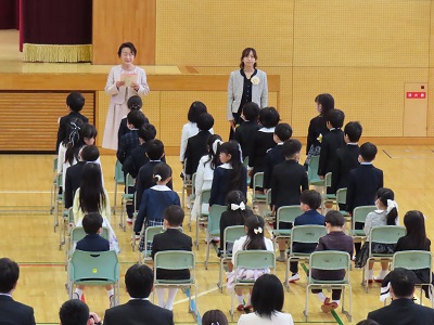 稲沢西小学校　入学式の様子2