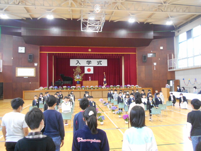 領内小学校 入学式の様子