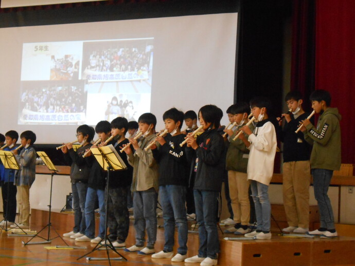 六輪小学校 6年生の発表の様子