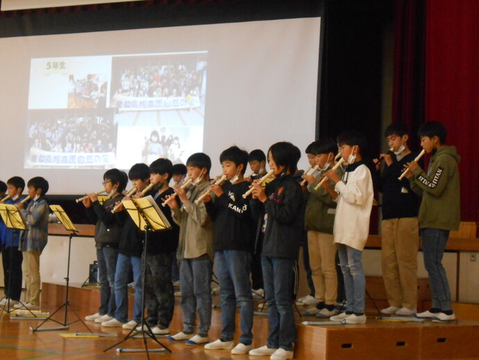 六輪小学校　6年生の発表の様子