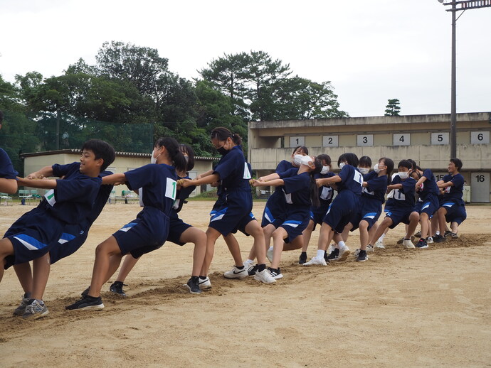 大里中学校　綱引きの様子