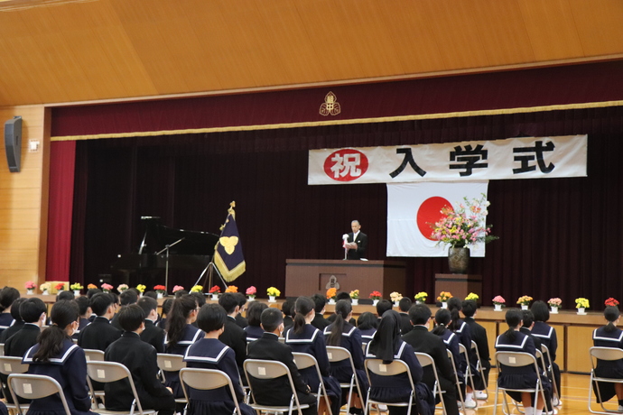 祖父江中学校 入学式の様子1